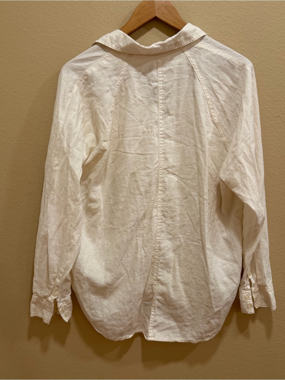 Z Supply Ivory Button-Down Shirt Linen Blend Medium - Picture 7 of 15